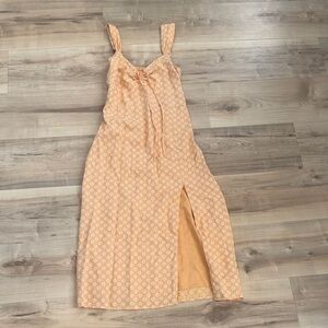 Abercrombie & Fitch Light Orange Floral Midi Dress